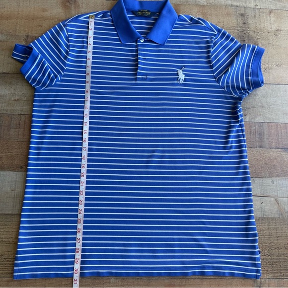 Ralph Lauren Polo Golf Performance Shirt X LARGE Blue White Stripe - Picture 4 of 7